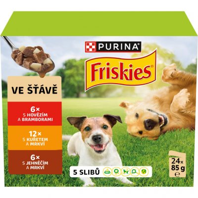 Friskies Adult hovězí kuře jehněčí ve šťávě 24 x 85 g – Zboží Mobilmania
