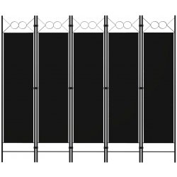 vidaXL 5dílný skládací paraván černý 200 x 180 cm / 320710