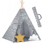 Nukido 740120 Dětské teepee se světýlky šedé s hvězdičkami – Sleviste.cz