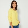 Dámský svetr a pulovr Blancheporte Kardigan s perlovými knoflíky žlutá