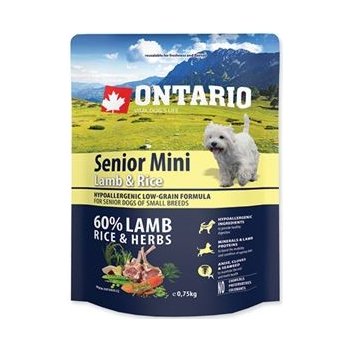 Ontario Senior Mini Lamb & Rice 0,75 kg