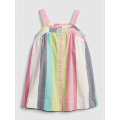 Baby šaty stripe button dress Barevná