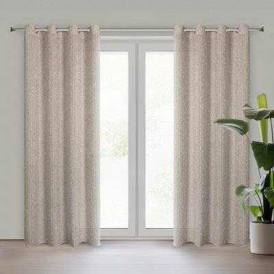 Eva Minge ZÁVĚS NA KROUŽCÍCH TIFFANY 135X250 CM BÉŽOVÁ – Hledejceny.cz