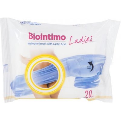 BioIntimo vlhčené ubrousky s kyselinou mléčnou vytahovací 20 ks