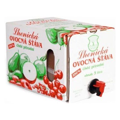 Lhenická ovocná šťáva jablko a jahoda 100% 5000 ml – Zboží Dáma