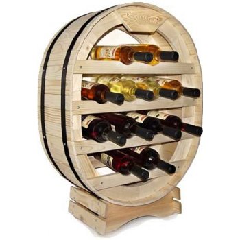 Stojan na víno oválný sud na 12 lahví