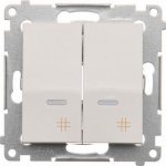 Simon Kontakt 54 Premium Bílý křížový dvojnásobný s podsvícením modul 10 AX rychlospojka, DW7/2L.01/11 – Hledejceny.cz