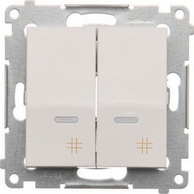 Simon Kontakt 54 Premium Bílý křížový dvojnásobný s podsvícením modul 10 AX rychlospojka, DW7/2L.01/11 – Hledejceny.cz