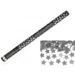 Vystřelovací konfety stříbrné hvězdy v metalickém provedení 60 cm – Hledejceny.cz