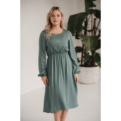 Těhotenské kojící šaty dl.rukáv Lovely Midi Dress Mint