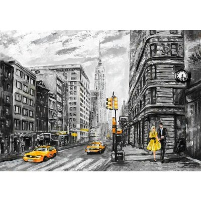 Postershop Fototapeta vliesová: New York malovaný rozměry 184x254 cm