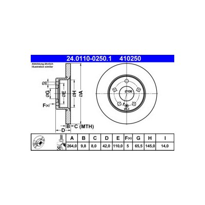 ATE brzdový kotouč 24.0110-0250.1 | Zboží Auto