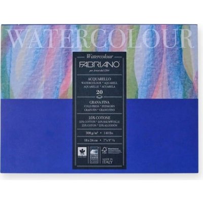 Fabriano Akvarelový papír Watercolour Cold Press 30x30 cm 200g 20 listů blok – Zboží Mobilmania