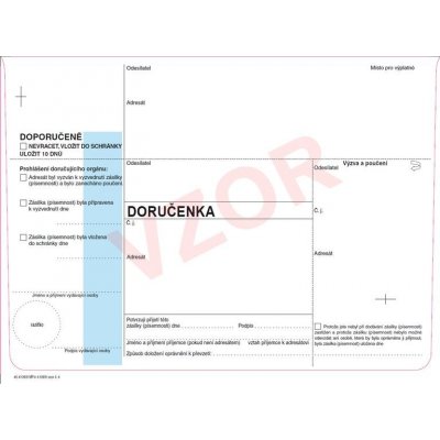 Obálka s doručenkou s modrým pruhem vzor č. 4 – Zboží Živě
