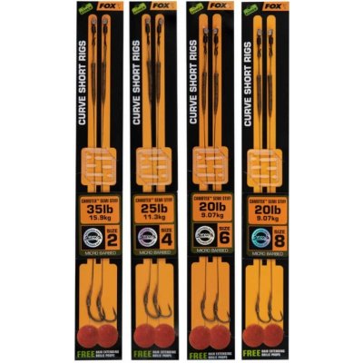 Fox Hotový návazec Edges Curve Short Camotex Semi Stiff nosnost 35 lb velikost háčku 2 2 ks – Zboží Dáma
