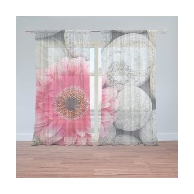 Sablio Záclony Gerbera na kamenech: 2ks 150x250cm – Hledejceny.cz