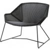 Zahradní židle a křeslo Cane-line Nízké křeslo Breeze, 87x72x73 cm, rám kov black, výplet umělý ratan black