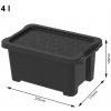 Úložný box Rotho Úložný box s víkem Evo Easy 4 L plast černý