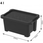 Rotho Úložný box s víkem Evo Easy 4 L plast černý – Zboží Dáma