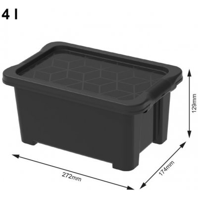 Rotho Úložný box s víkem Evo Easy 4 L plast černý – Zboží Dáma