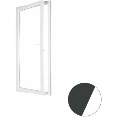 ALUPLAST Plastové jednokřídlové balkonové dveře Levé Trojsklo antracit/bílá 80 x 200 cm – Sleviste.cz