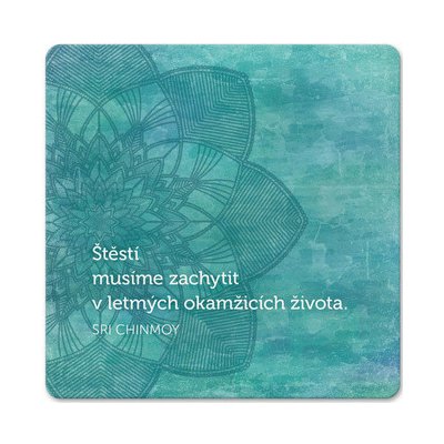 Korkový podtácek s citátem - Štěstí musíme zachytit v letmých okamžicích života – Hledejceny.cz