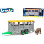 Bruder 2227 Přívěs na hospodářská zvířata velký + kráva – Zboží Dáma