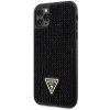 Pouzdro a kryt na mobilní telefon Apple Pouzdro Guess Rhinestones Triangle Metal Logo iPhone 11 Pro černé