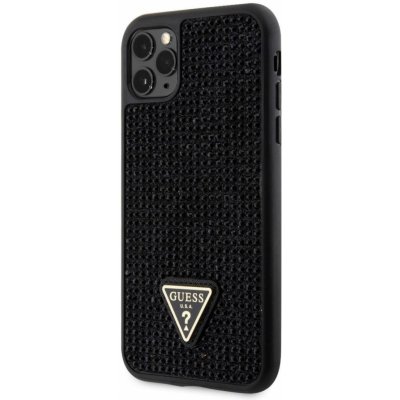 Pouzdro Guess Rhinestones Triangle Metal Logo iPhone 11 Pro černé