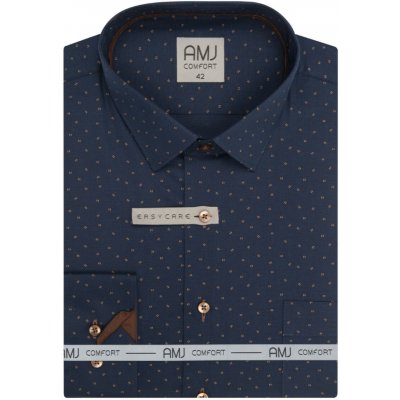 AMJ Comfort fit pánská funkční košile dlouhý rukáv VDER1487 tmavě modrá se vzorem – Hledejceny.cz