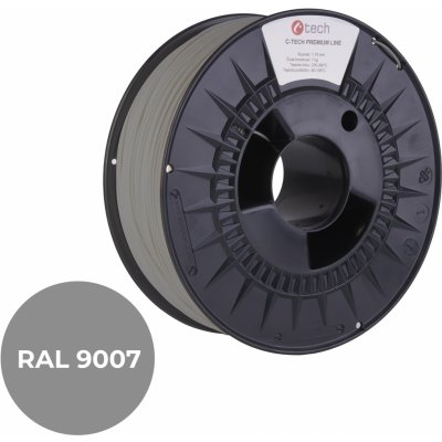 C-Tech Premium Line PLA, šedý hliník, RAL9007, 1,75 mm, 1 kg 3DF-P-PLA1,75-9007 – Zboží Živě
