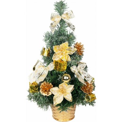 MagicHome vánoční stromeček ozdobený, zlatý, 40 cm – Hledejceny.cz