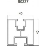 Sapro FVE Hliníkový montážní H profil 40x40mm 3,6m pro M10 hlavu FVEA3600 – HobbyKompas.cz