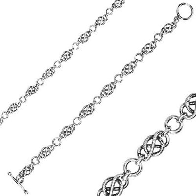 Šperky eshop stříbrný mohutný řetízek keltský uzel kulatá očka americké zapínání Q19.19
