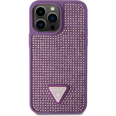 Guess Rhinestones Triangle Metal Logo Apple iPhone 14 Pro Max, purple