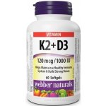 Webber Naturals K2 + D3 120 mcg/1000 IU 60 tablet – Hledejceny.cz