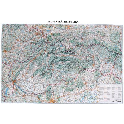 Slovenská republika - nástěnná mapa 120 x 83 cm, lamino + 2 lišty – Zboží Dáma