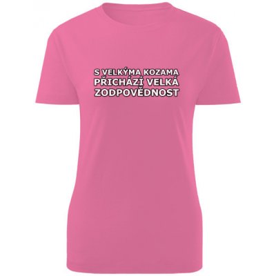Tričko s potiskem Velký kozy Růžová – Zboží Mobilmania