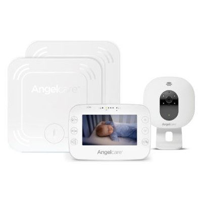 Angelcare SmartSensor Pro 3: video se zvukem a pohybem pro sledování dětí 3 v 1 se dvěma bezdrátovými senzorovými podložkami