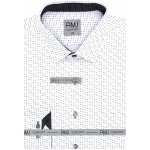 AMJ pánská bavlněná košile dlouhý rukáv slim fit vzorovaná VDSBR1324 bílá – Zboží Mobilmania