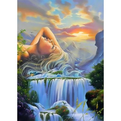 Norimpex Diamantový obrázek malování 30 x 40 cm Vodopády s dívkou – Hledejceny.cz