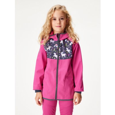 Unuo softshellová bunda tmavě růžová jednorožci – Zboží Dáma