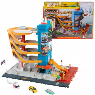 Mattel Matchbox Action Drivers Transportní centrum s taxíkem lodí a helikoptérou HXL47 – Hledejceny.cz