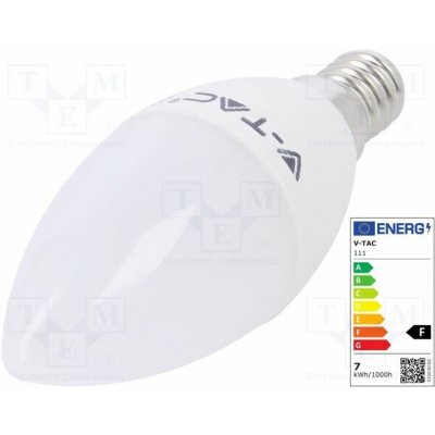 V-TAC SKU 111 žárovka LED teple bílá E14 220/240VAC 600lm P 7W 200° 3000K – Hledejceny.cz