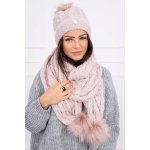 Dámsky set a šál MIK122 pudrovo ružový – Zboží Mobilmania
