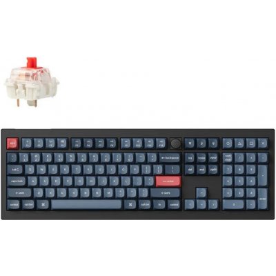 Keychron V6 Max Swappable RGB Backlight Red Switch Knob Version V6M-D1 – Zboží Živě