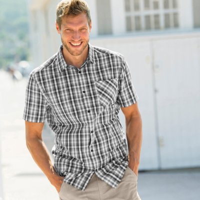 Blancheporte Kostkovaná košile s krátkými rukávy šedá – Hledejceny.cz