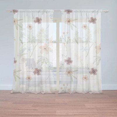 Sablio Záclony Romantické květy: 2ks 150x250cm – Hledejceny.cz