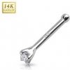 Piercing Šperky4U zlatý piercing do nosu čirý zirkon ZL01041-WG