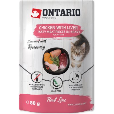 Ontario Herb Kitten Chicken with Liver 80 g – Zboží Mobilmania